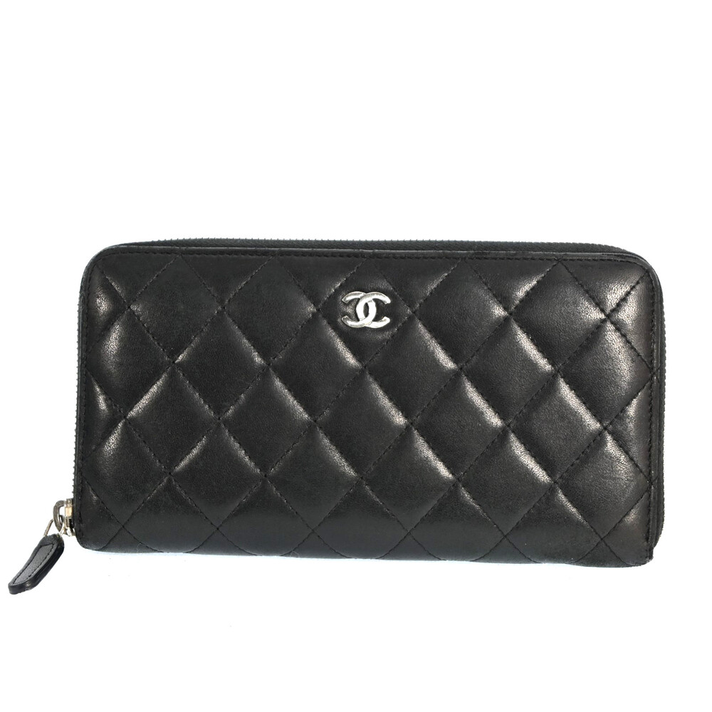 Auth Chanel Lamb Skin Matelasse Cc Logo #259285C53B